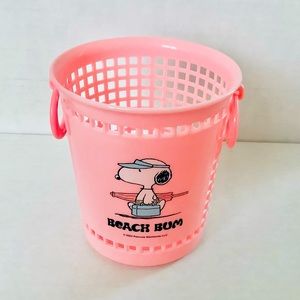 Snoopy Summer Travel Collection Round Storage Container with Double Handles